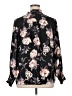 Maurices 100% Polyester Floral Black Long Sleeve Blouse Size 14 (0) - photo 2