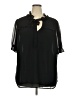 Pleione 100% Polyester Black Short Sleeve Blouse Size 2X - photo 1