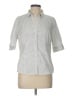Simply Styled Houndstooth White 3/4 Sleeve Button-Down Shirt Size L - photo 1