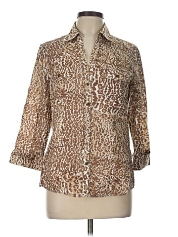 Foxcroft 3/4 Sleeve Button-Down Shirt (view 1)