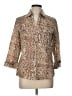 Foxcroft Animal Print Brown 3/4 Sleeve Button-Down Shirt Size 10 - photo 1