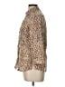 Foxcroft Animal Print Brown 3/4 Sleeve Button-Down Shirt Size 10 - photo 5