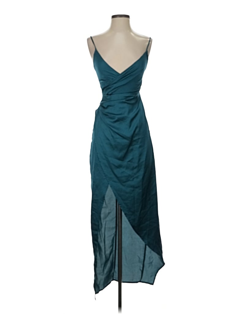 Pre-owned Prettylittlething Cocktail Dress In Teal