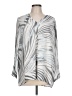 Rose + Olive 100% Polyester Silver 3/4 Sleeve Blouse Size L - photo 1