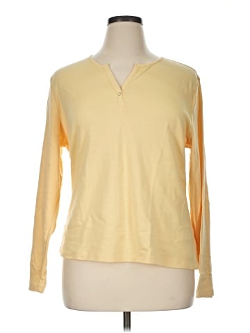 Karen Scott Long Sleeve Henley (view 1)