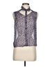 Topshop 100% Polyester Animal Print Purple Sleeveless Blouse Size 8 - photo 1