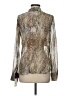 Hale Bob Animal Print Silver Long Sleeve Silk Top Size S - photo 2