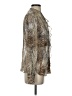Hale Bob Animal Print Silver Long Sleeve Silk Top Size S - photo 4