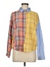 Timing Color Block Yellow Long Sleeve Button-Down Shirt Size M - photo 1