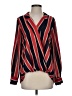 Gibson 100% Polyester Stripes Red Long Sleeve Blouse Size S - photo 1