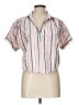 Universal Thread 100% Cotton Stripes Pink Short Sleeve Blouse Size L - photo 1