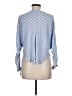 Free People 100% Rayon Stripes Blue Long Sleeve Blouse Size M - photo 2