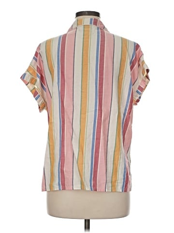 Madewell Bedtime Pajama Top in Rainbow Stripe (view 2)