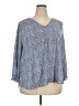 Fun2Fun 100% Polyester Blue 3/4 Sleeve Blouse Size 2X - photo 1