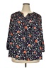 Daniel Rainn 100% Polyester Floral Black 3/4 Sleeve Blouse Size 2X - photo 1