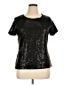 Calvin Klein Metallic Black Short Sleeve Top Size XL - photo 1
