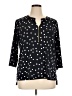 Ellen Tracy Polka Dots Black 3/4 Sleeve Blouse Size XL - photo 1