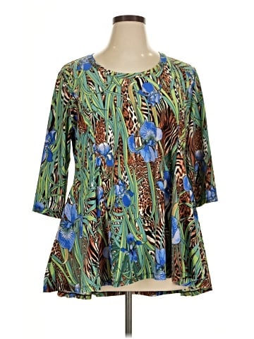 Attitudes by Renee 3/4 Sleeve Blouse (view 1)