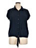 Croft & Barrow Blue Short Sleeve Blouse Size XL - photo 1