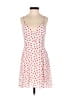 Express 100% Polyester Hearts White Casual Dress Size 0 - photo 1