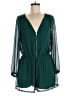 Express 100% Polyester Solid Green Romper Size M - photo 1