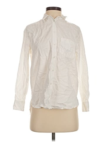 Madewell Drapey Oversized Boyshirt in Pure White (view 1)