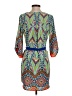 Pink Owl 100% Polyester Paisley Blue Casual Dress Size S - photo 2