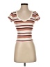 rue21 Stripes Tan Short Sleeve T-Shirt Size XS - photo 1