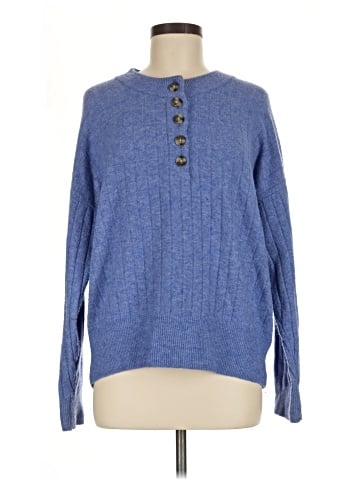 Madewell Bowden Henley Sweater in Coziest Yarn (view 1)