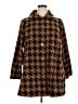 Bob Mackie 100% Polyester Houndstooth Brown Coat Size 18 (estimated) - photo 1