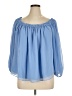 INC International Concepts 100% Polyester Blue 3/4 Sleeve Blouse Size XL - photo 1