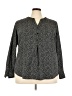 Pure Energy 100% Polyester Polka Dots Gray Long Sleeve Blouse Size 3X Plus - photo 1