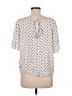 14th & Union 100% Rayon Polka Dots Ivory Short Sleeve Blouse Size M - photo 2