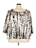 Avenue Animal Print Silver 3/4 Sleeve Blouse Size 22 - 24 Plus - photo 1