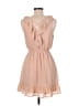 Monteau 100% Polyester Solid Tan Casual Dress Size M - photo 2