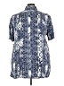 Sean John 100% Rayon Print Blue Short Sleeve Button-Down Shirt Size 3X - photo 2