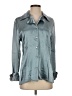 Time Out Metallic Silver Long Sleeve Blouse Size 2 - photo 1