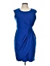 Calvin Klein Solid Blue Cocktail Dress Size 10 - photo 1