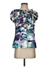 Attention 100% Polyester Teal Short Sleeve Blouse Size XS - photo 1