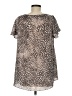 Buddy Love Animal Print Brown Short Sleeve Blouse Size M - photo 2