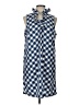 Mud Pie 100% Polyester Checkered-gingham Blue Casual Dress Size L - photo 1