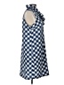 Mud Pie 100% Polyester Checkered-gingham Blue Casual Dress Size L - photo 4