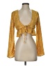 Honey Punch 100% Polyester Gold 3/4 Sleeve Blouse Size S - photo 1