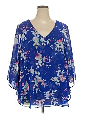 Worthington 3/4 Sleeve Blouse (view 1)