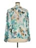 Chico's 100% Polyester Floral Teal 3/4 Sleeve Blouse Size XXL (4) - photo 2