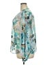 Chico's 100% Polyester Floral Teal 3/4 Sleeve Blouse Size XXL (4) - photo 5