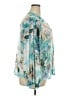 Chico's 100% Polyester Floral Teal 3/4 Sleeve Blouse Size XXL (4) - photo 4