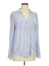 Tinsel Stripes Blue Long Sleeve Button-Down Shirt Size M - photo 1
