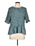 Ann Taylor 100% Polyester Teal 3/4 Sleeve Blouse Size L - photo 1