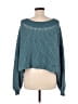 Free People 100% Cotton Teal Pullover Sweater Size S - photo 2